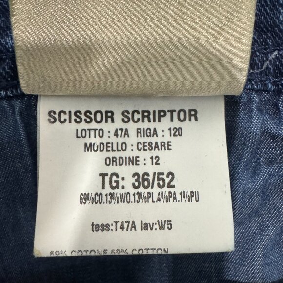 SCISSOR SCRIPTOR MSRP $899  Cesare Luxury Men's Jeans, Size TG 36/38 - Picture 14 of 17